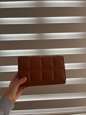 Quilted Brown Clutch Purse